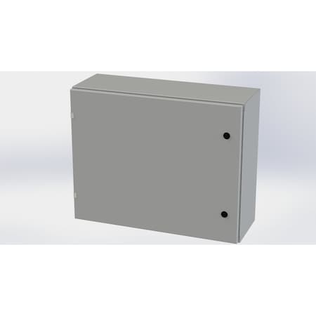Saginaw Control & Engineering 1/4 Turn Latch Electrical Enclosures, 24 in H, 10 in D, 30 in W, NEMA 3R, 4, 12, 13, Carbon Steel SCE-24EL3010LP